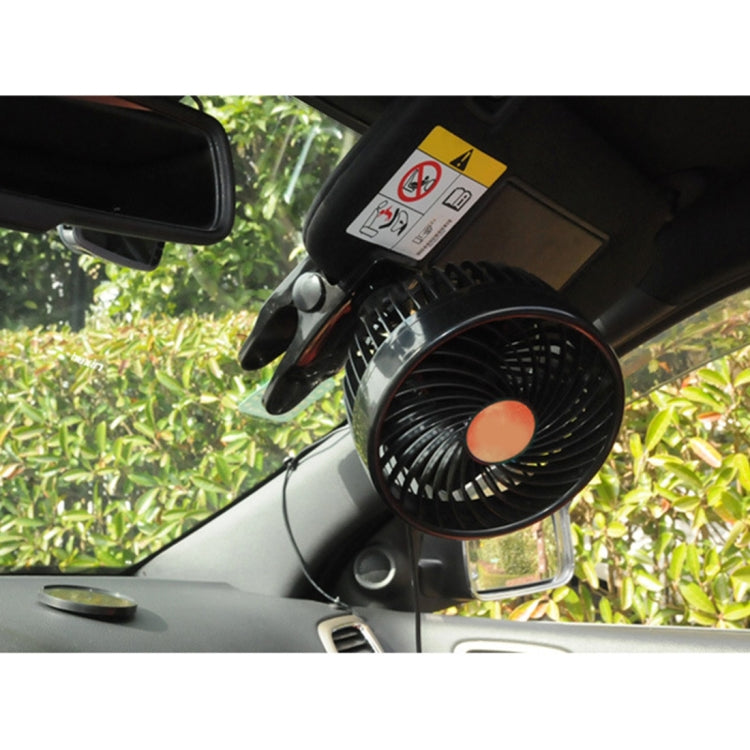 HUXIN HX-T602E 6.5W 4.5inch 360 Degree Adjustable Rotation Clip One Head Low Noise Mini Electric Car Fan with Roller Switch, DC24V - free shipping - PMC TechLife - Order now!