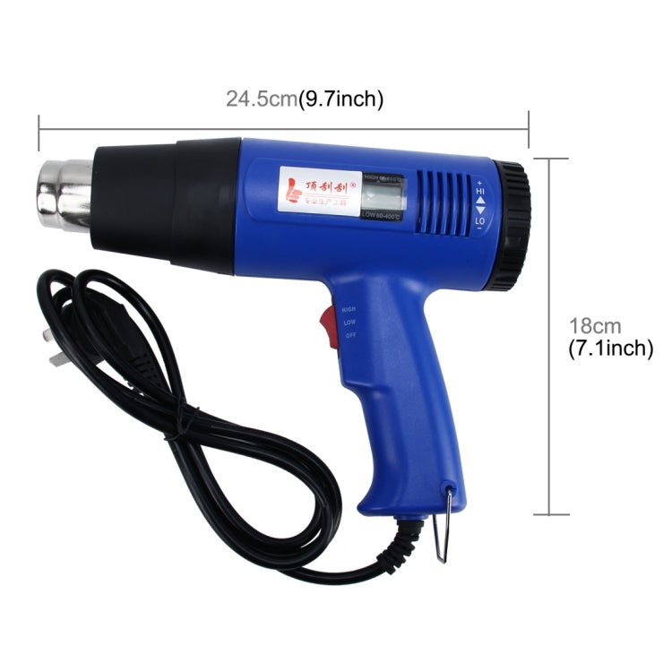 DINGGUAGUA 1800W Industrial Heavy Duty Professional Adjustable Temperature from 50 Degrees Celsius to 650 Degrees Celsius Heat Air Gun Tool with Temperature Display - Heat Guns by PMC TechLife | Online Shopping South Africa | PMC TechLife | Buy Now Pay Later Mobicred