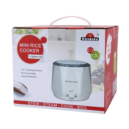 OUSHIBA Car Auto C3 Mini Multi-function Rice Cooker 12V 1.3L Volume for Rice Soup Noodles Vegetable Dessert(White) - Rice Cookers by PMC Jewellery | Online Shopping South Africa | PMC Jewellery | Buy Now Pay Later Mobicred