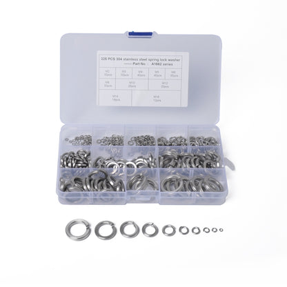 325 PCS Stainless Steel Spring Lock Washer Assorted Kit M2-M16 for Car / Boat / Home Appliance - Nuts & Bolts by PMC Jewellery | Online Shopping South Africa | PMC Jewellery