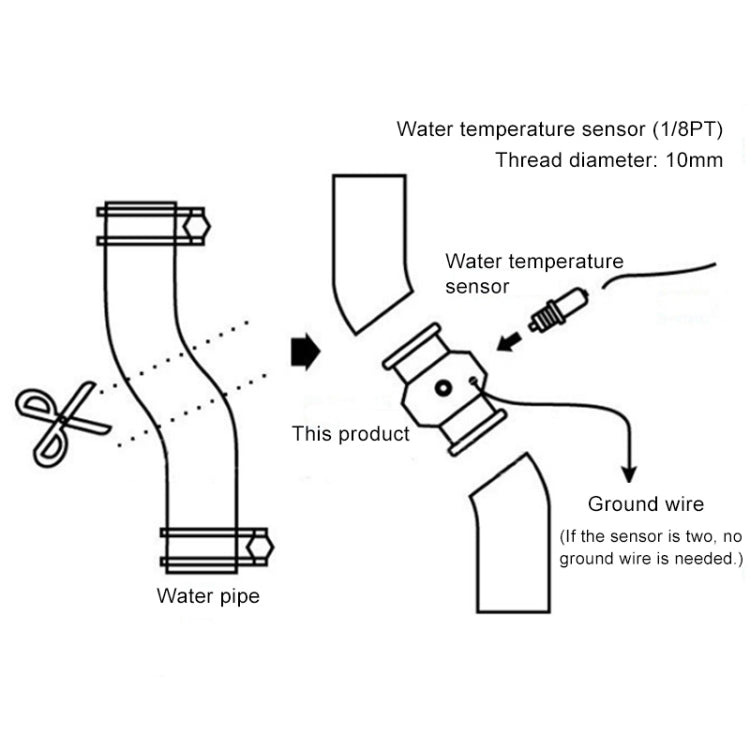 Car Water Temperature Meter Temperature Gauge Joint Pipe Radiator Sensor Adaptor Clamps for Honda, Size: 34mm - Engine Fittings by PMC TechLife | Online Shopping South Africa | PMC TechLife | Buy Now Pay Later Mobicred