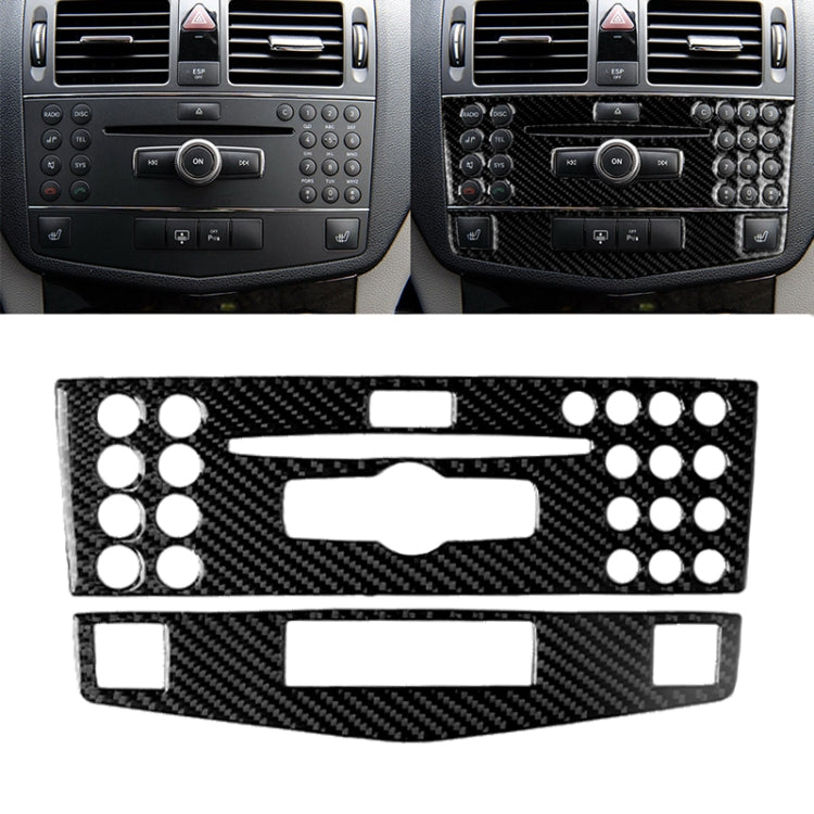 Car Carbon Fiber Center Console Panel Decorative Sticker for Mercedes-Benz W204 C Class 2007-2010 - Car Interior Mouldings by PMC Jewellery | Online Shopping South Africa | PMC Jewellery | Buy Now Pay Later Mobicred