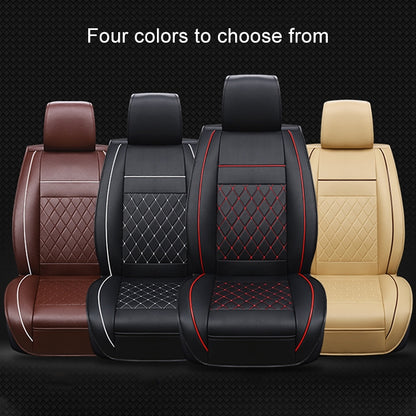 Car Leather Full Coverage Seat Cushion Cover, Luxury Version,Only One Front Seat(Black Red) - Seat Accessories by PMC Jewellery | Online Shopping South Africa | PMC Jewellery | Buy Now Pay Later Mobicred