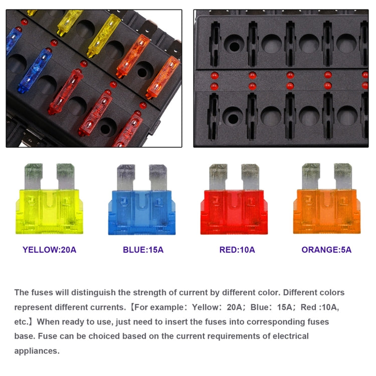 1 in 6 Out 6 Way Circuit Fuse Box Screw Terminal Section Fuse Holder Kits with LED Warning Indicator for Auto Car Truck Boat - free shipping - PMC TechLife - Order now!