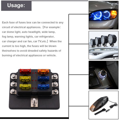 1 in 6 Out 6 Way Circuit Fuse Box Screw Terminal Section Fuse Holder Kits with LED Warning Indicator for Auto Car Truck Boat - Fuse by PMC Jewellery | Online Shopping South Africa | PMC Jewellery