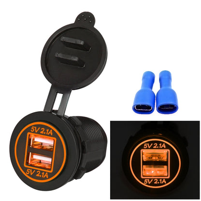 Universal Car Charger 2 Port Power Socket Power Dual USB Charger 5V 4.2A IP66 with Aperture(Orange Light) - DIY Modified Charger by PMC Jewellery | Online Shopping South Africa | PMC Jewellery | Buy Now Pay Later Mobicred