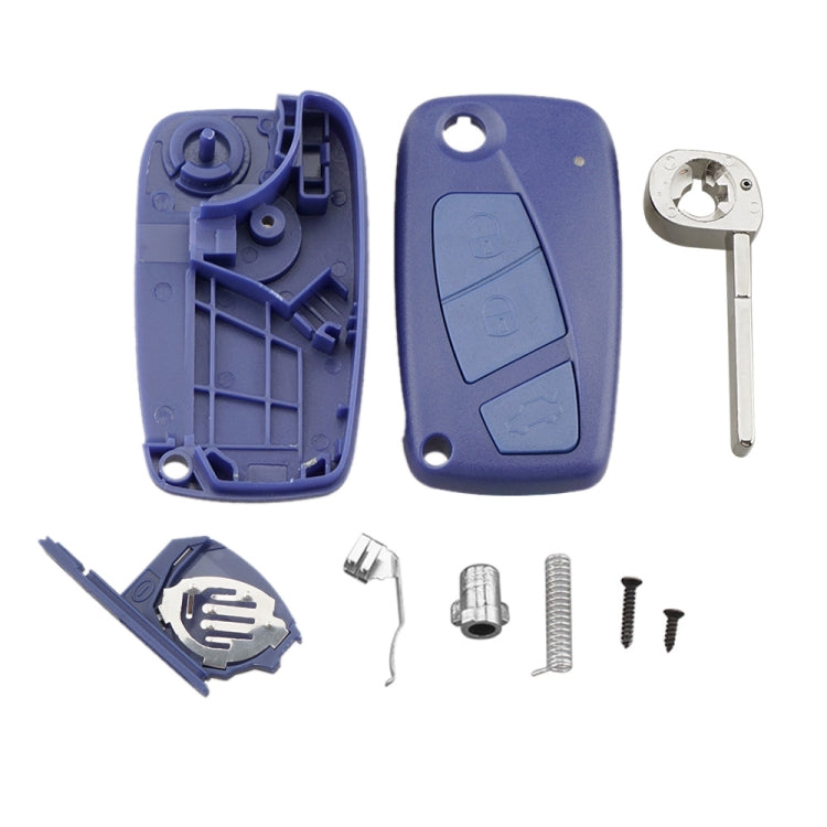 For FIAT Car Keys Replacement 3 Buttons Car Key Case with Side Battery Holder (Blue) - Car Key Cases by PMC Jewellery | Online Shopping South Africa | PMC Jewellery