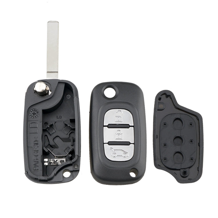 For RENAULT Clio / Megane / Kangoo / Modus Car Keys Replacement 3 Buttons Car Key Case with Foldable Key Blade - Car Key Cases by PMC Jewellery | Online Shopping South Africa | PMC Jewellery