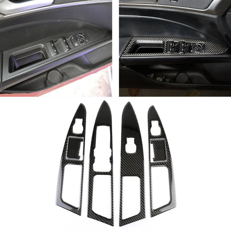 6 PCS Car Carbon Fiber Window Lift Panel ecorative Sticker for Ford New Mondeo 2013-2019 - Car Interior Mouldings by PMC Jewellery | Online Shopping South Africa | PMC Jewellery | Buy Now Pay Later Mobicred