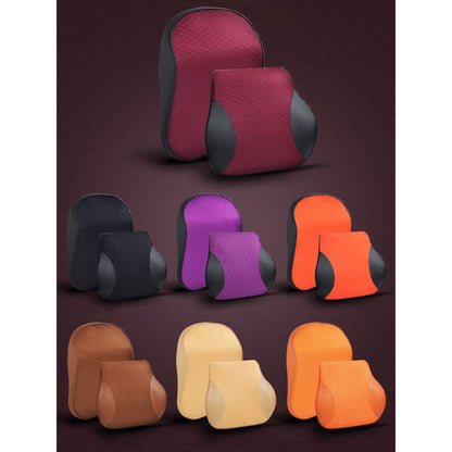 Four Seasons Breathable Memory Foam Car Neck Pillow Polyester Headrest (Purple) - Seat Accessories by PMC Jewellery | Online Shopping South Africa | PMC Jewellery | Buy Now Pay Later Mobicred