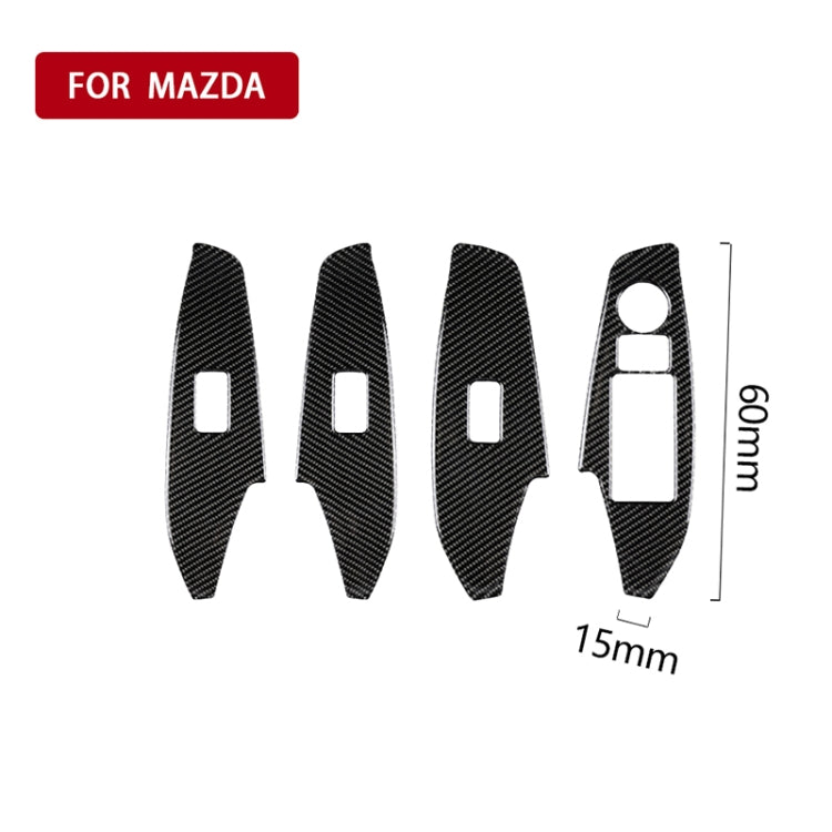 Car Carbon Fiber Right Drive Window Lift Panel Decorative Sticker for Mazda Axela 2014 / 2017-2018 - Car Interior Mouldings by PMC Jewellery | Online Shopping South Africa | PMC Jewellery | Buy Now Pay Later Mobicred