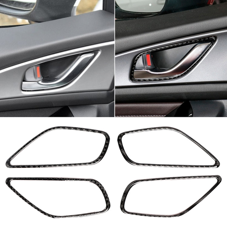 4 PCS Car Carbon Fiber Door Inner Handle Frame Decorative Sticker for Mazda Axela 2014 / 2017-2018 - Car Interior Mouldings by PMC Jewellery | Online Shopping South Africa | PMC Jewellery | Buy Now Pay Later Mobicred