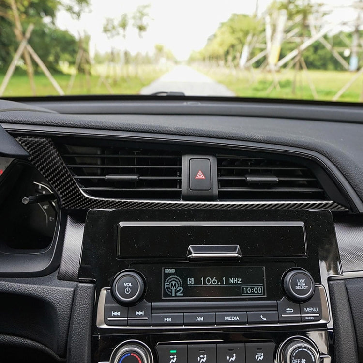 Car Carbon Fiber Central Control Air Outlet Below Decorative Sticker for Honda Tenth Generation Civic 2016-2019, Left Drive - Car Interior Mouldings by PMC TechLife | Online Shopping South Africa | PMC TechLife | Buy Now Pay Later Mobicred