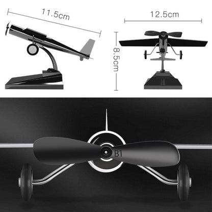 Car Interior Decoration Accessories Aircraft Model Ornaments Propeller Rotating Solar Energy Ornament (Black) - Ornaments by PMC Jewellery | Online Shopping South Africa | PMC Jewellery | Buy Now Pay Later Mobicred