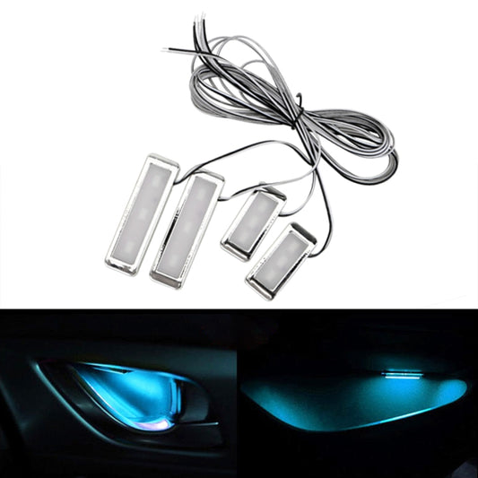 4 PCS Universal Car LED Inner Handle Light Atmosphere Lights Decorative Lamp DC12V / 0.5W Cable Length: 75cm (Ice Blue Light) - Atmosphere lights by PMC Jewellery | Online Shopping South Africa | PMC Jewellery | Buy Now Pay Later Mobicred