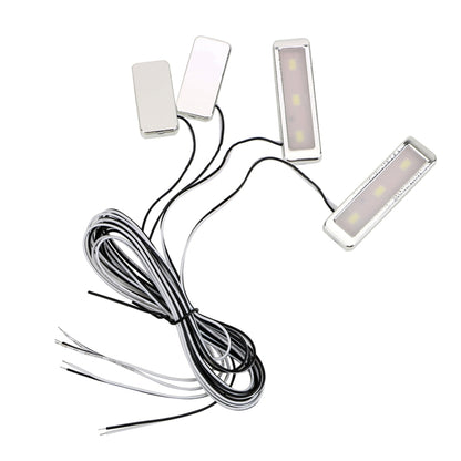 4 PCS Universal Car LED Inner Handle Light Atmosphere Lights Decorative Lamp DC12V / 0.5W Cable Length: 75cm (White Light) - Atmosphere lights by PMC Jewellery | Online Shopping South Africa | PMC Jewellery