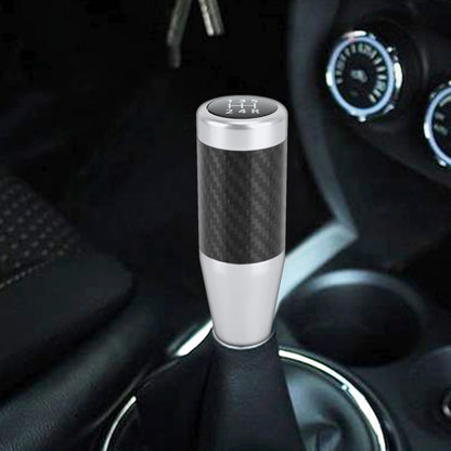 Universal Car Carbon Fiber Pattern Gear Head Gear Shift Knob (Silver) - Shift Knob by PMC Jewellery | Online Shopping South Africa | PMC Jewellery | Buy Now Pay Later Mobicred