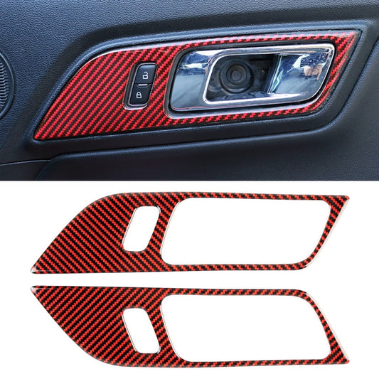 2 in 1 Car Carbon Fiber Inner Door Handle Decorative Sticker for Ford Mustang 2015-2020 - Car Interior Mouldings by PMC Jewellery | Online Shopping South Africa | PMC Jewellery | Buy Now Pay Later Mobicred