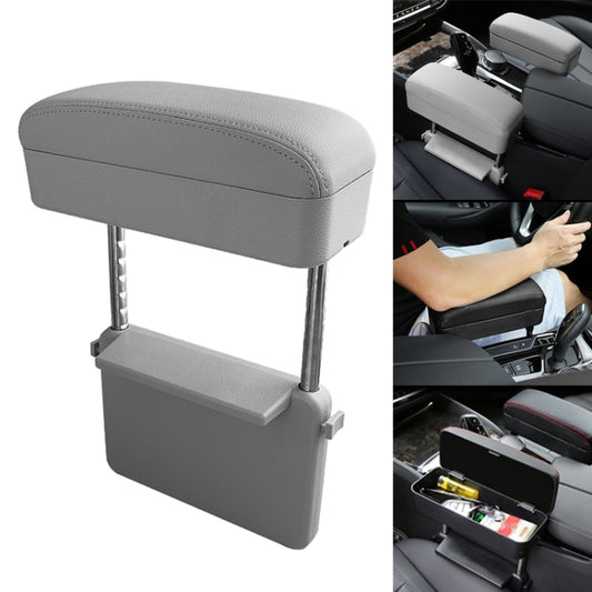 Universal Car PU Leather Wrapped Armrest Box Cushion Car Armrest Box Mat with Storage Box (Grey) - Stowing Tidying by PMC Jewellery | Online Shopping South Africa | PMC Jewellery | Buy Now Pay Later Mobicred