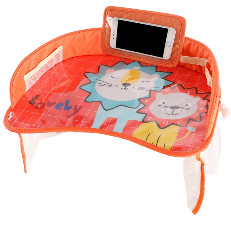 Children Waterproof Dining Table Toy Organizer Baby Safety Tray Tourist Painting Holder with Touch Screen Transparent Bag (Yellow Lion) - Seat Accessories by PMC Jewellery | Online Shopping South Africa | PMC Jewellery | Buy Now Pay Later Mobicred