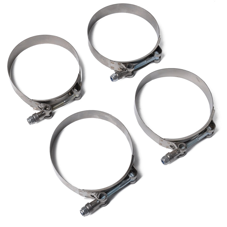 4 PCS Stainless Steel T-Bolt Hose Clamps Pipe Clip Fuel Line Clip, Size: 57-65mm - Booster Cable & Clip by PMC Jewellery | Online Shopping South Africa | PMC Jewellery