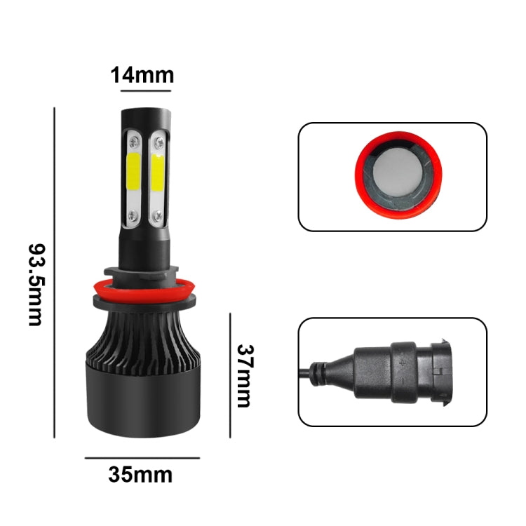 2 PCS S2 H8 / H9 / H11 DC9-36V / 25W / 6000K / 2500LM IP68 Car LED Headlight Lamps (Cool White) - LED Headlamps by PMC TechLife | Online Shopping South Africa | PMC TechLife | Buy Now Pay Later Mobicred