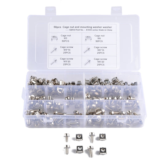 100 Sets M5 M6 Square Hole Hardware Cage Nuts & Mounting Screws Washers for Server Rack and Cabinet - Nuts & Bolts by PMC Jewellery | Online Shopping South Africa | PMC Jewellery | Buy Now Pay Later Mobicred