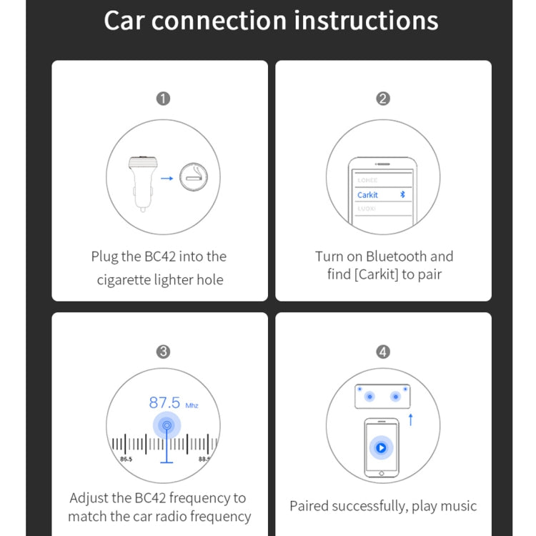 BC42 Bluetooth 5.0 Multi-function Car Colorful Atmosphere Lamp MP3 Player, Support TF Card & U Disk & FM - Bluetooth Car Kits by PMC Jewellery | Online Shopping South Africa | PMC Jewellery | Buy Now Pay Later Mobicred