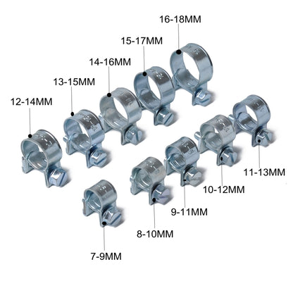 84 PCS 10 Size Mini Hydraulic Hose Clamps O-Clips Pipe Fuel Air, Inside Diameter Range: 7-18mm - Booster Cable & Clip by PMC Jewellery | Online Shopping South Africa | PMC Jewellery | Buy Now Pay Later Mobicred