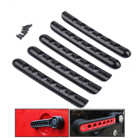 5 PCS Auto Handle Cover Door Aluminum Grab Handle Cover for Jeep Wrangler JK 4-Door 2007 -2017(Black) - Door Handles by PMC Jewellery | Online Shopping South Africa | PMC Jewellery