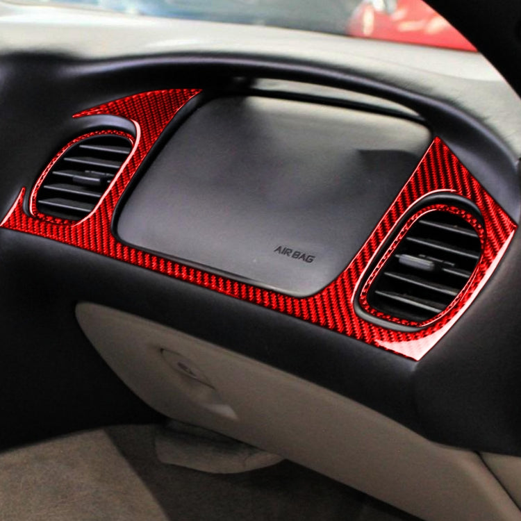 3 in 1 Carbon Fiber Car Front Passenger Seat Air Outlet Sticker Kits for Chevrolet Corvette C5 1998-2004, Left Drive(Red) - Car Interior Mouldings by PMC Jewellery | Online Shopping South Africa | PMC Jewellery | Buy Now Pay Later Mobicred