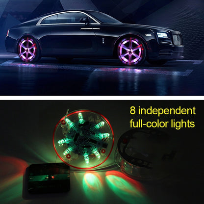 4 PCS Solar LED Car Tire Decoration Flashing Lights Colorful Wheels Hub Atmosphere Lights Infrared Remote Control - Decorative Lights by PMC Jewellery | Online Shopping South Africa | PMC Jewellery | Buy Now Pay Later Mobicred