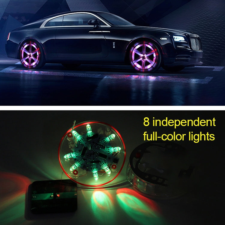 4 PCS Solar LED Car Tire Decoration Flashing Lights Colorful Wheels Hub Atmosphere Lights Wireless Remote Control - Decorative Lights by PMC Jewellery | Online Shopping South Africa | PMC Jewellery | Buy Now Pay Later Mobicred