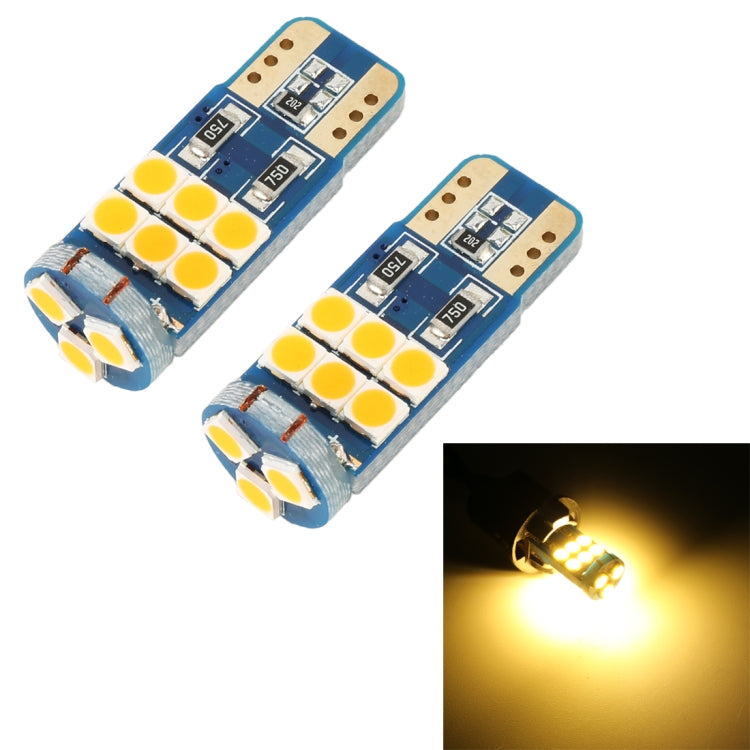 2 PCS T10 DC12 / 1W 9LEDs SMD-3030 Car Clearance Light(Yellow Light) - Clearance Lights by PMC Jewellery | Online Shopping South Africa | PMC Jewellery | Buy Now Pay Later Mobicred