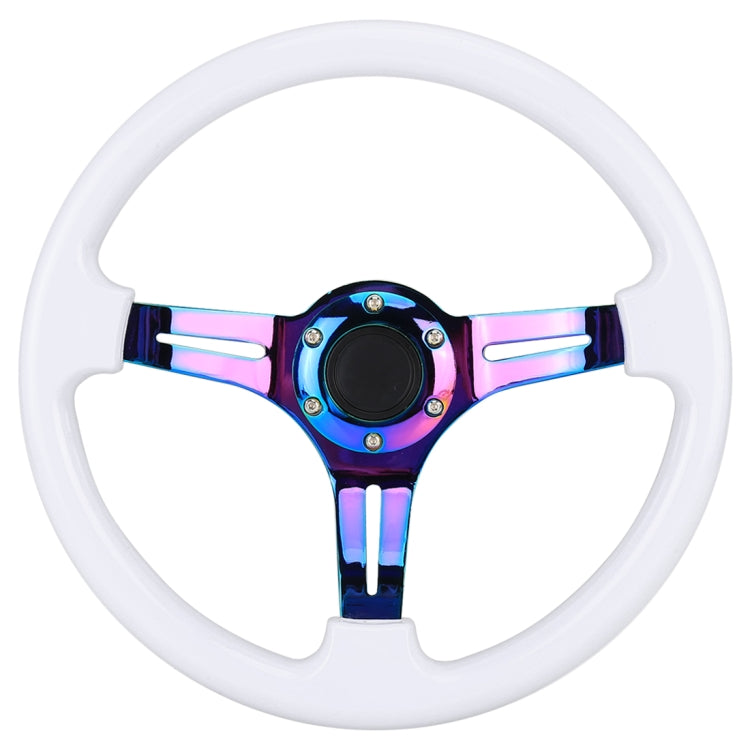 Car Colorful Modified Racing Sport Horn Button Steering Wheel, Diameter: 35cm(White) - Steering Wheel Accessories by PMC Jewellery | Online Shopping South Africa | PMC Jewellery | Buy Now Pay Later Mobicred