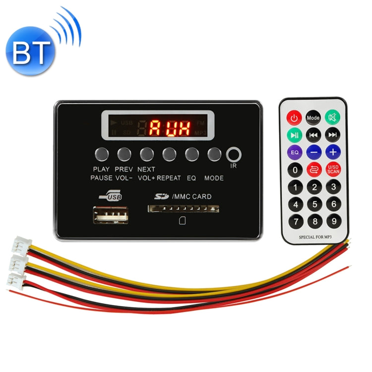 Car 5V Audio MP3 Player Decoder Board FM Radio SD Card USB AUX, with Bluetooth / Remote Control(Black) - Car MP3 & MP4 & MP5 by PMC TechLife | Online Shopping South Africa | PMC TechLife | Buy Now Pay Later Mobicred