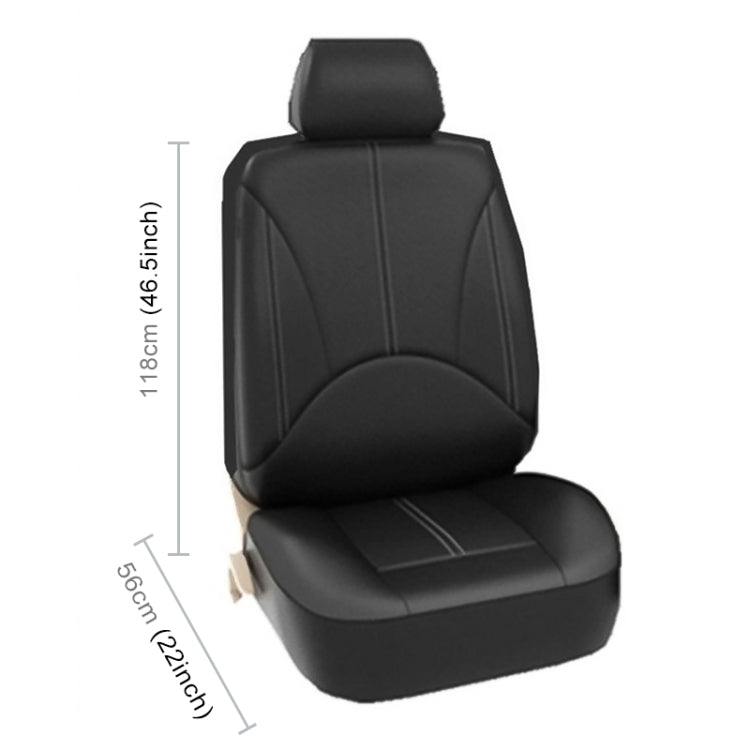 4 in 1 Universal PU Leather Four Seasons Anti-Slippery Front Seat Cover Cushion Mat Set for 2 Seat Car (Brown) - Seat Accessories by PMC TechLife | Online Shopping South Africa | PMC TechLife | Buy Now Pay Later Mobicred
