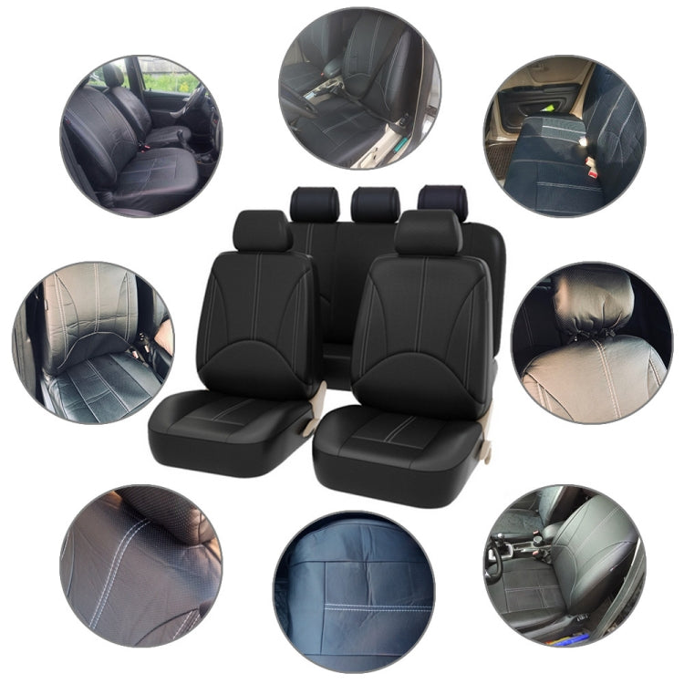 4 in 1 Universal PU Leather Four Seasons Anti-Slippery Front Seat Cover Cushion Mat Set for 2 Seat Car (Brown) - Seat Accessories by PMC TechLife | Online Shopping South Africa | PMC TechLife | Buy Now Pay Later Mobicred