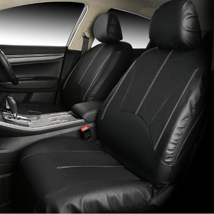 4 in 1 Universal PU Leather Four Seasons Anti-Slippery Front Seat Cover Cushion Mat Set for 2 Seat Car (Brown) - Seat Accessories by PMC TechLife | Online Shopping South Africa | PMC TechLife | Buy Now Pay Later Mobicred