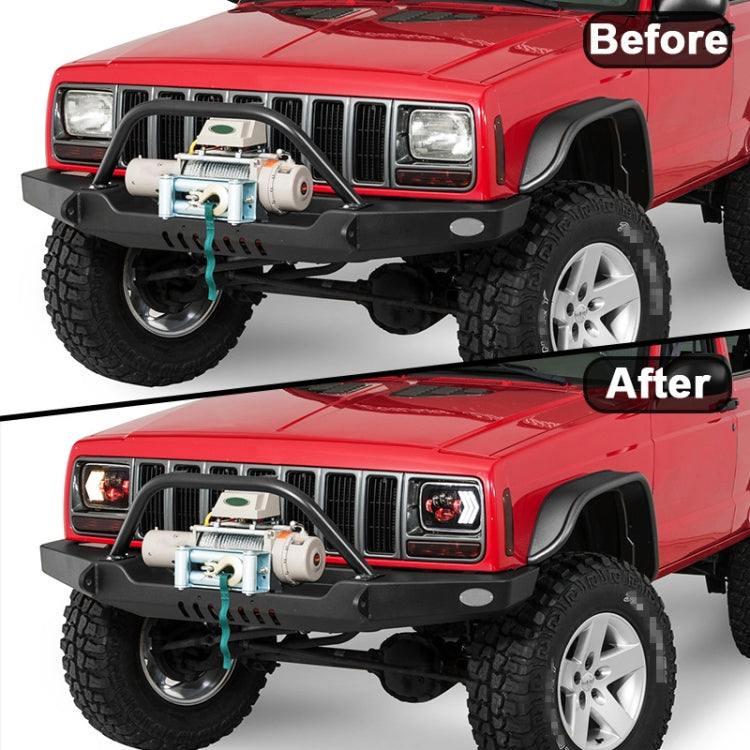 2 PCS 5X7 inch Car Modified Red Background LED Square Headlamp for Jeep Wrangler - Work Lights by PMC TechLife | Online Shopping South Africa | PMC TechLife | Buy Now Pay Later Mobicred