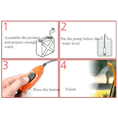 12V Portable Outdoor Universal Car Electric Shower Sprinkler Washer (Orange) - Car washing supplies by PMC Jewellery | Online Shopping South Africa | PMC Jewellery | Buy Now Pay Later Mobicred