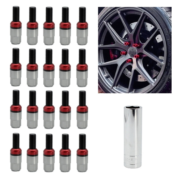 XH-AN005 Car Universal Modified Wheel M12 Reinforced Bolt 7075-T6 Forged Aluminum Alloy Reinforced Screw (Titanium Color) - Tire Valve Caps by PMC Jewellery | Online Shopping South Africa | PMC Jewellery | Buy Now Pay Later Mobicred