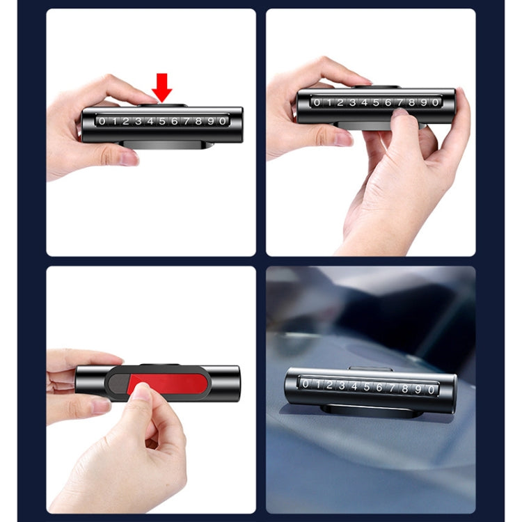 Car Metal Roller Creative Temporary Parking Card Parking Number Card (Black) - Parking Card by PMC TechLife | Online Shopping South Africa | PMC TechLife | Buy Now Pay Later Mobicred