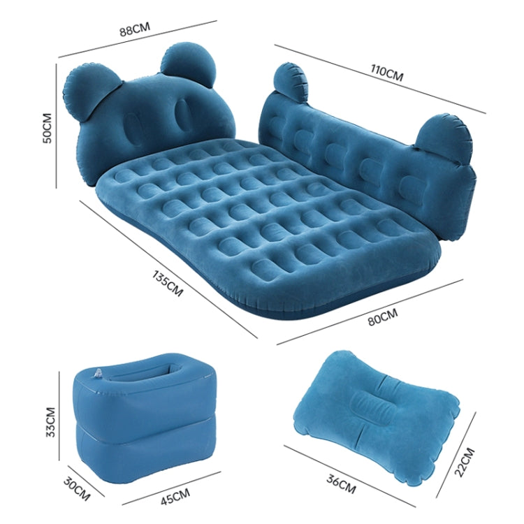 Universal Car Cartoon Travel Inflatable Mattress Air Bed Camping Back Seat Couch with Head Protector + Wide Side Baffle(Blue) - Seat Accessories by PMC Jewellery | Online Shopping South Africa | PMC Jewellery | Buy Now Pay Later Mobicred