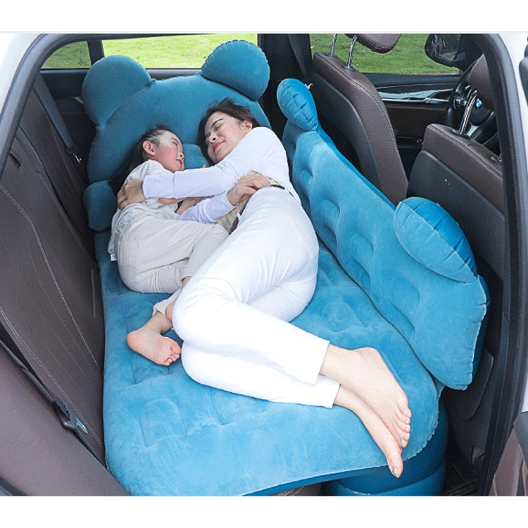 Universal Car Cartoon Travel Inflatable Mattress Air Bed Camping Back Seat Couch with Head Protector + Wide Side Baffle(Blue) - Seat Accessories by PMC Jewellery | Online Shopping South Africa | PMC Jewellery | Buy Now Pay Later Mobicred