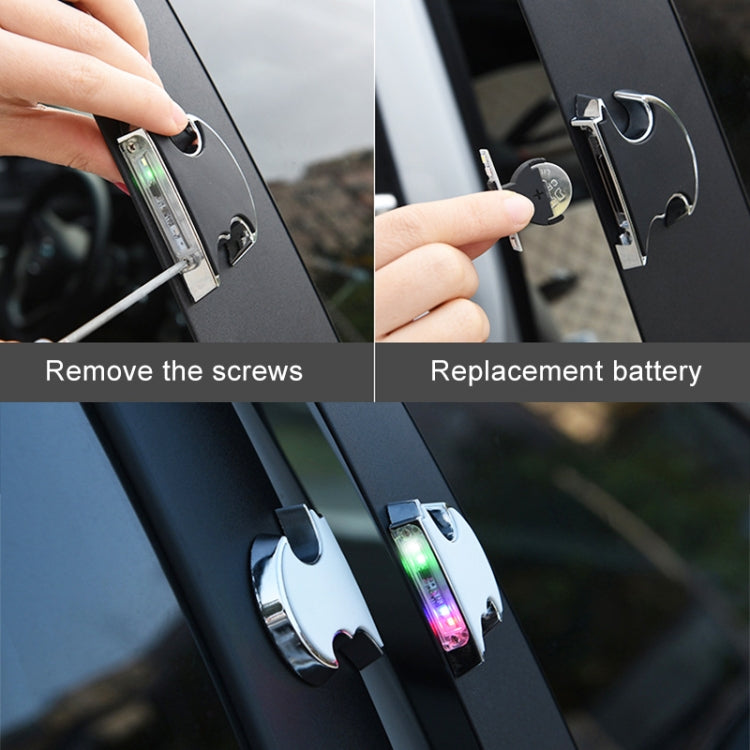 2 PCS Car LED Door Warning Lights Anti-collision Door Opening Lamp Flashing Lights (Silver) - Warning Lights by PMC TechLife | Online Shopping South Africa | PMC TechLife | Buy Now Pay Later Mobicred