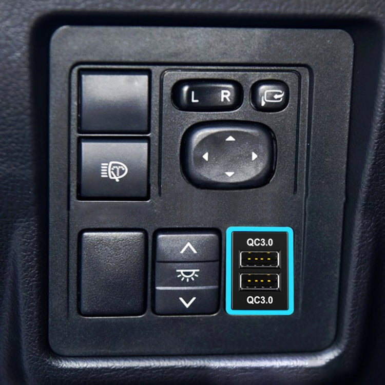 Car QC3.0 Fast Charge USB Interface Modification Charger for Toyota, Fuse to Take Power(Ice Blue Light) - DIY Modified Charger by PMC TechLife | Online Shopping South Africa | PMC TechLife | Buy Now Pay Later Mobicred