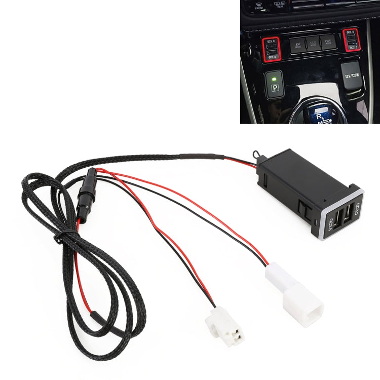 Car QC3.0 Fast Charge USB Interface Modification Charger for Toyota, Cigarette Lighter to Take Power(Red Light) - DIY Modified Charger by PMC Jewellery | Online Shopping South Africa | PMC Jewellery | Buy Now Pay Later Mobicred