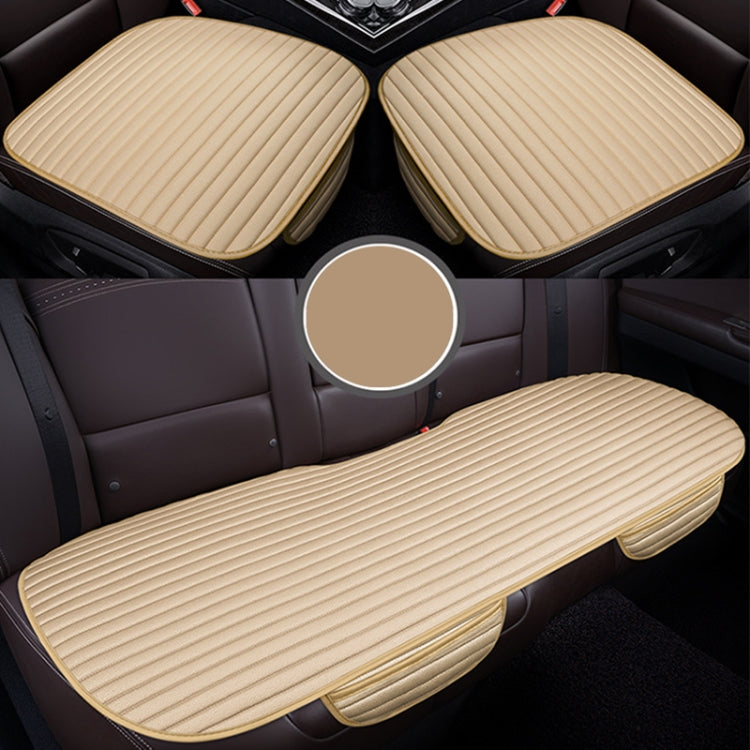 3 in 1 Car Seat Cushion Free Binding Half Inclusive Seat Mat Set (Beige) - Seat Accessories by PMC Jewellery | Online Shopping South Africa | PMC Jewellery | Buy Now Pay Later Mobicred