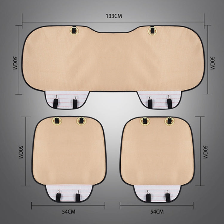 3 in 1 Car Seat Cushion Free Binding Half Inclusive Seat Mat Set (Beige) - Seat Accessories by PMC Jewellery | Online Shopping South Africa | PMC Jewellery | Buy Now Pay Later Mobicred